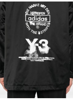 y3 outerwear many-3 graphic coach jacket - jw4626 black