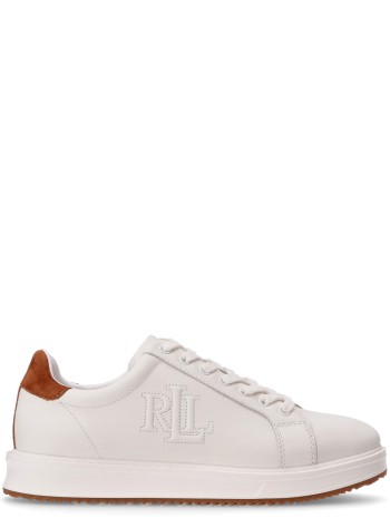 polo ralph lauren sneaker womanainsley sneakers low top lace - 802979188001 snow white lauren tan