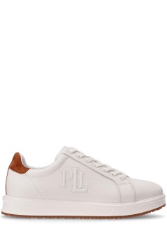 polo ralph lauren sneaker mujer ainsley sneakers low top lace - 802979188001 snow white lauren tan