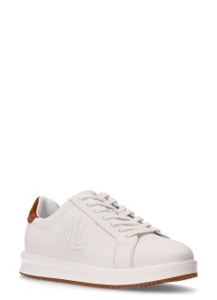 polo ralph lauren sneaker mujer ainsley sneakers low top lace - 802979188001 snow white lauren tan