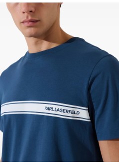 karl lagerfeld t-shirt manelongated logo graphic tee - a3m46001 1wn