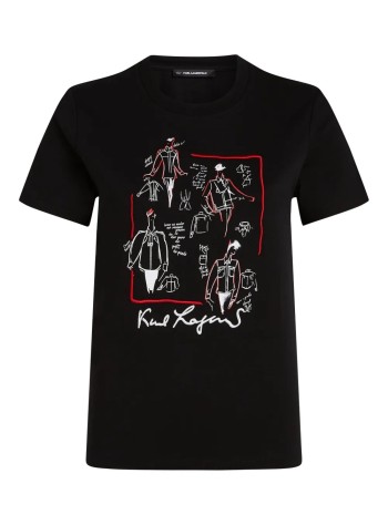karl lagerfeld top womankarl series t shirt - a3w17099 999
