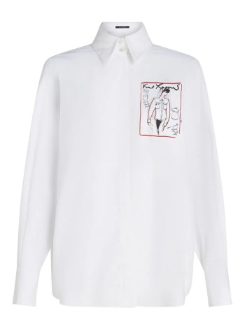 karl lagerfeld camiseria mujer karl series poplin shirt - a3w11040 100