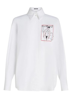 karl lagerfeld camiseria mujer karl series poplin shirt - a3w11040 100