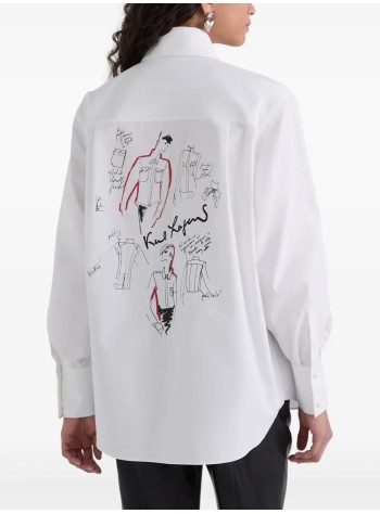 karl lagerfeld camiseria mujer karl series poplin shirt - a3w11040 100 2