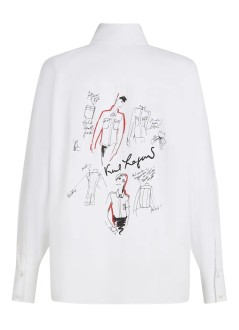 karl lagerfeld camiseria mujer karl series poplin shirt - a3w11040 100