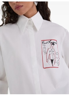karl lagerfeld camiseria mujer karl series poplin shirt - a3w11040 100