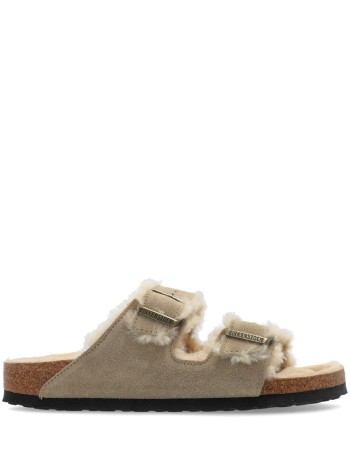 birkenstock planas mujer arizona shearling leve - 1028293 taupe