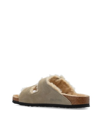 birkenstock planas mujer arizona shearling leve - 1028293 taupe 2