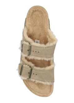 birkenstock flat shoe womanarizona shearling leve - 1028293 taupe
