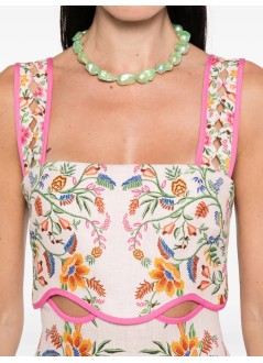 farm rio vestido mujer delicate forest pink mini dress - 335783 25023