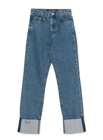 karl lagerfeld pantalon mujer cuffed straight denim pants - a3w10017 d31