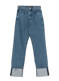 karl lagerfeld pant  womancuffed straight denim pants - a3w10017 d31