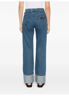 karl lagerfeld pant  womancuffed straight denim pants - a3w10017 d31