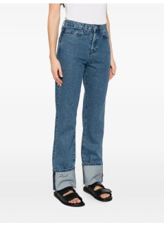 karl lagerfeld pant  womancuffed straight denim pants - a3w10017 d31