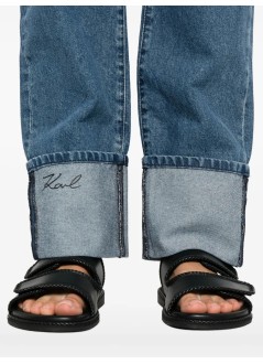 karl lagerfeld pant  womancuffed straight denim pants - a3w10017 d31
