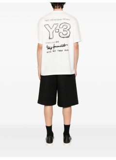 y3 t-shirt many-3 short sleeve tee - kb2607 core white
