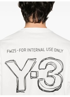 y3 t-shirt many-3 short sleeve tee - kb2607 core white