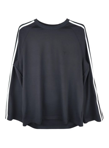 y3 t-shirt many-3 long sleeve tee 3-stripes - jw7351 black
