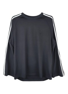 y3 t-shirt many-3 long sleeve tee 3-stripes - jw7351 black