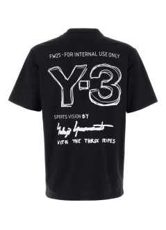 y3 t-shirt many-3 short sleeve tee - kb2608 black