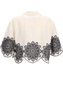 greek archaic kori shirt womanshirt crop cut daisy buttons - s25k250170 11102