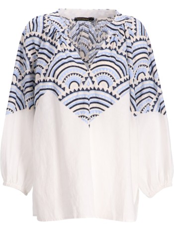 greek archaic kori blusa mujer blouse new triangle puffy l s - s25k241507 2101