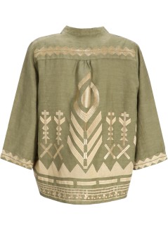 greek archaic kori blusa mujer blouse feather 3 4 sleeve - s25k241494 1801