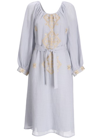 greek archaic kori vestido mujer dress midi lefkada l s gatherings belt - s25k430521 4301