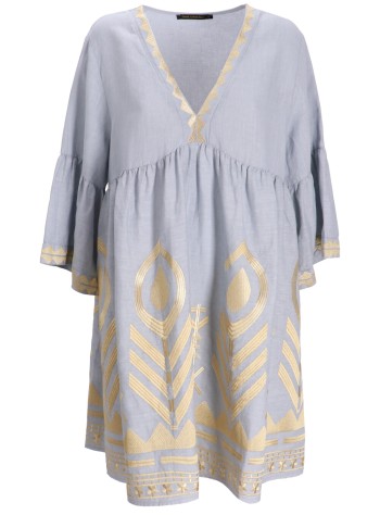 greek archaic kori vestido mujer dress short feather bell sleeve - s25k231114 1301