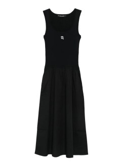 karl lagerfeld dress womanikon fabric mix knit dress - a3w13037 999