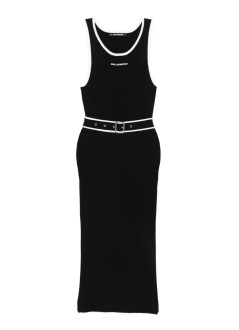 karl lagerfeld vestido mujer sleeveless logo knit dress - a3w13039 999