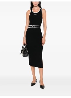 karl lagerfeld vestido mujer sleeveless logo knit dress - a3w13039 999