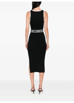karl lagerfeld vestido mujer sleeveless logo knit dress - a3w13039 999