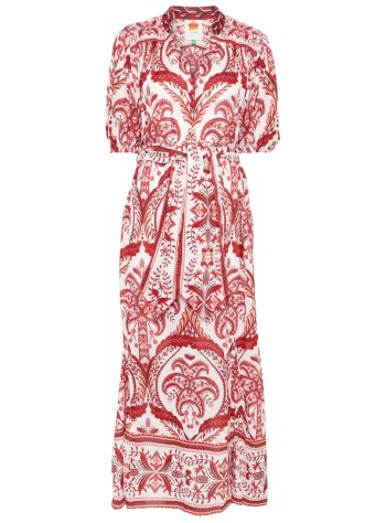 farm rio vestido mujer tropical cameo off white maxi dress - 333005 25133