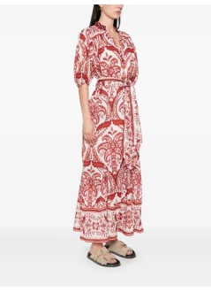 farm rio dress womantropical cameo off white maxi dress - 333005 25133