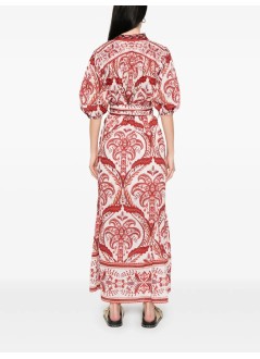 farm rio dress womantropical cameo off white maxi dress - 333005 25133