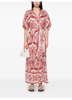 farm rio dress womantropical cameo off white maxi dress - 333005 25133