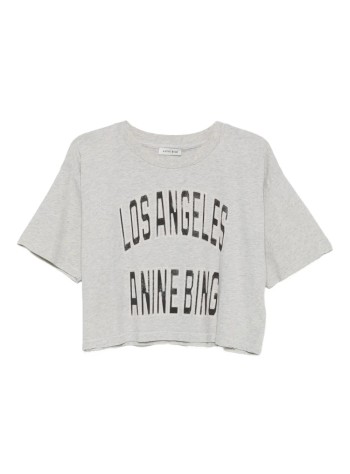 anine bing top mujer johnny cropped tee - a0811449gry1 grey