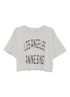 anine bing top mujer johnny cropped tee - a0811449gry1 grey