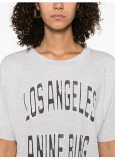 anine bing top mujer johnny cropped tee - a0811449gry1 grey