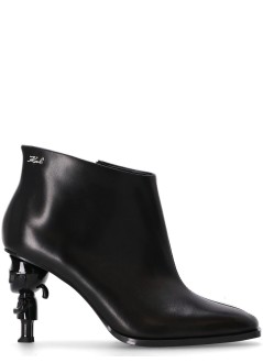 karl lagerfeld boot womankarl nft heel zip short boot - kl39135 000