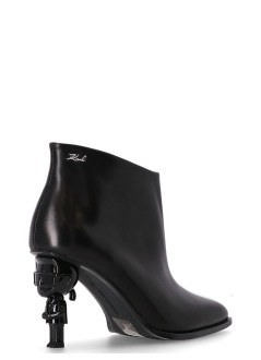 karl lagerfeld boot womankarl nft heel zip short boot - kl39135 000
