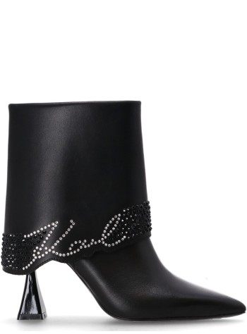 karl lagerfeld bota mujer debut ii fold down midi boot - kl32043 000