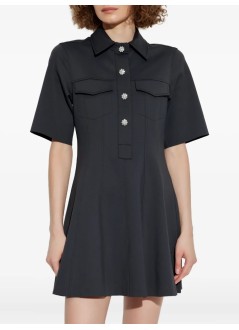 ganni vestido mujer scuba neoprene fitted mini dress - w0448 252