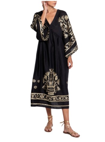 greek archaic kori vestido mujer dress long crete bell sleeve - s25k430582 4201 2