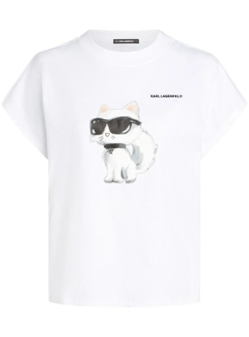 karl lagerfeld top womanikon aquarelle c loose t shirt - a2w17115 100
