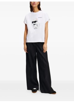 karl lagerfeld top womanikon aquarelle c loose t shirt - a2w17115 100