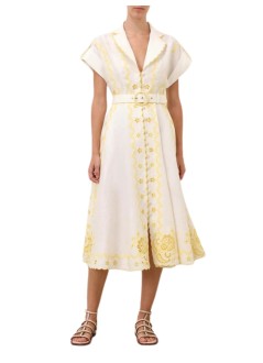 zimmermann dress womanlucky embroidered midi dress - 4591dss252 ivole