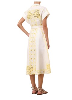 zimmermann dress womanlucky embroidered midi dress - 4591dss252 ivole